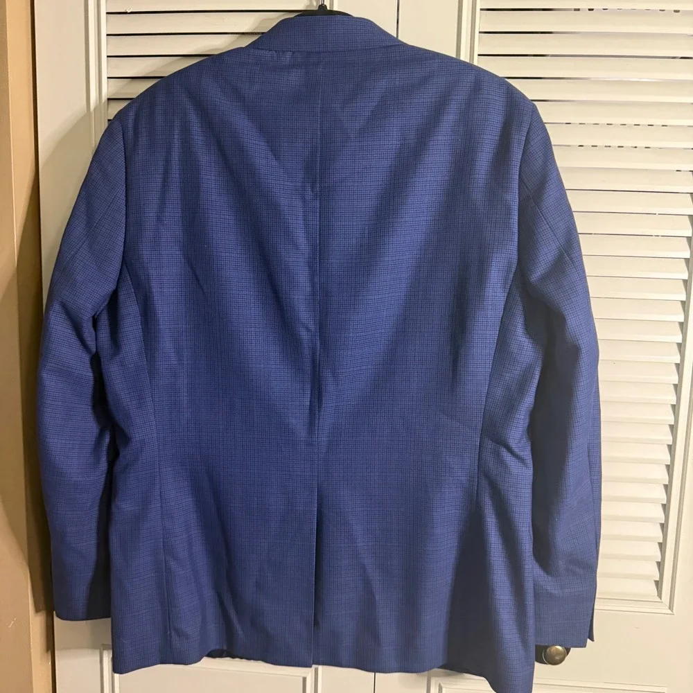 Lauren Ralph Lauren Mens Blue Micro Check patterned Blazer Sport Coat 42R
